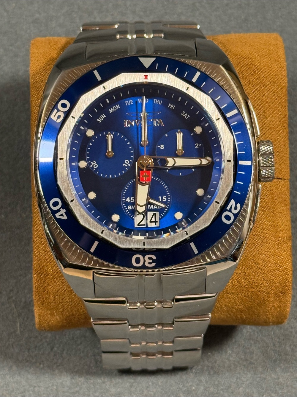 Invicta 44759 Blue and Silver Stainless Steel Chronograph Watch